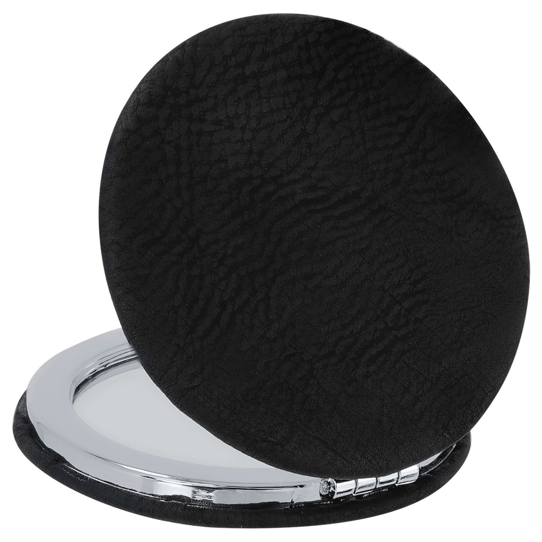2 1/2" Laserable Leatherette Compact Mirror - JDS