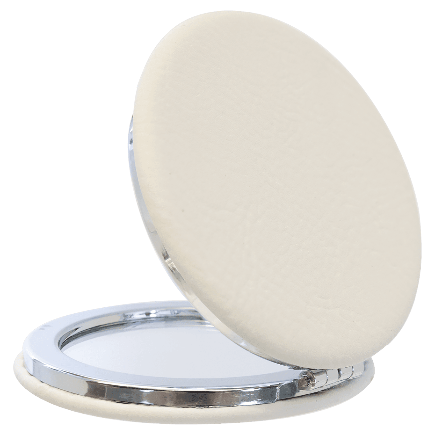 2 1/2" Laserable Leatherette Compact Mirror - JDS