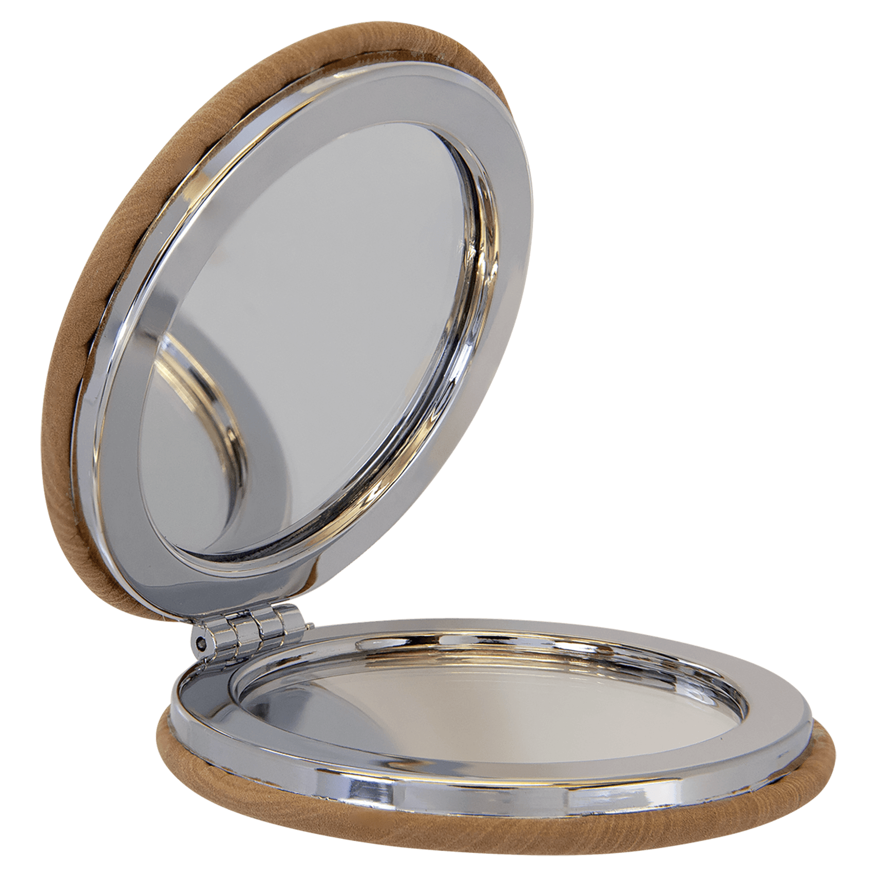 2 1/2" Laserable Leatherette Compact Mirror - JDS