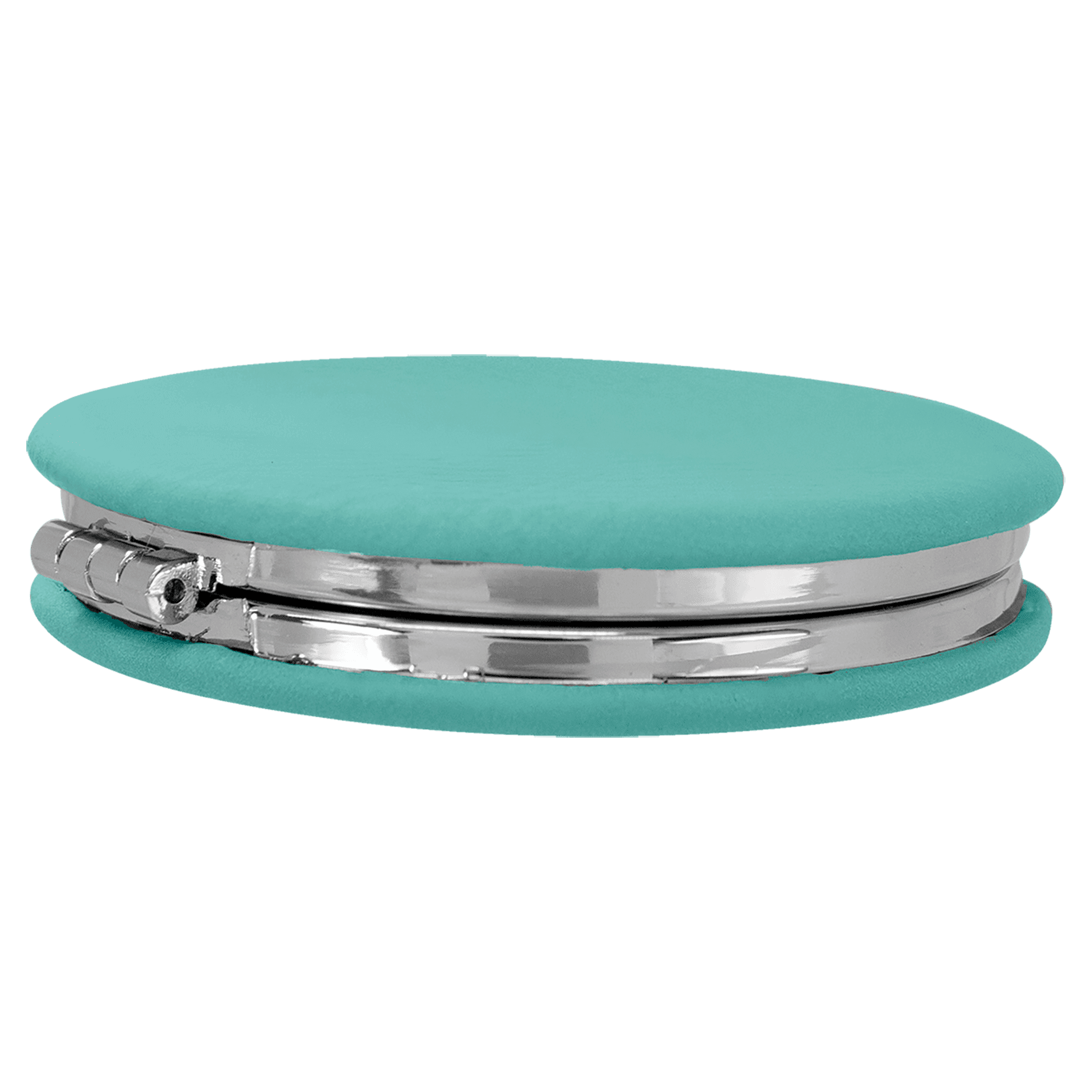 2 1/2" Laserable Leatherette Compact Mirror - JDS