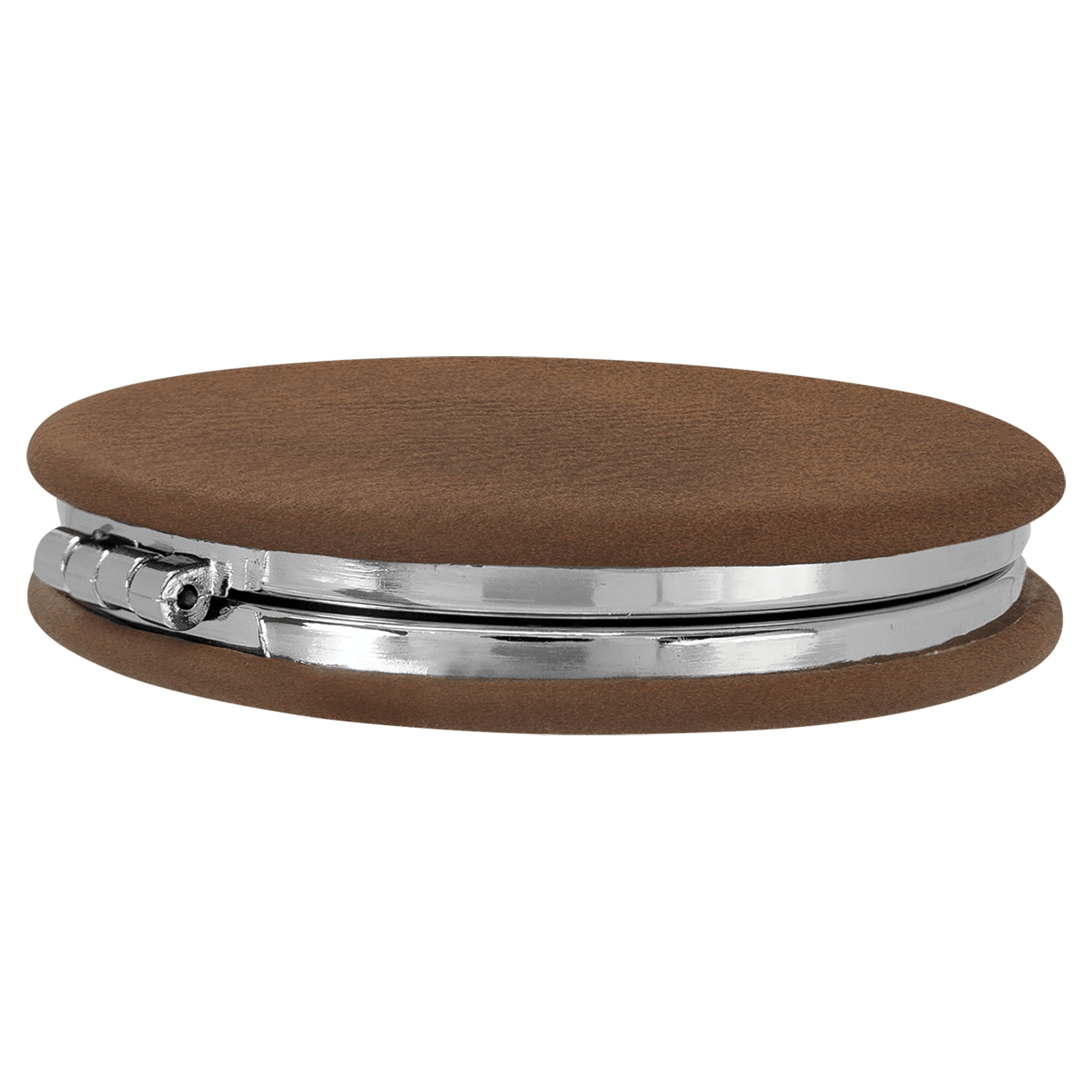 2 1/2" Laserable Leatherette Compact Mirror - JDS