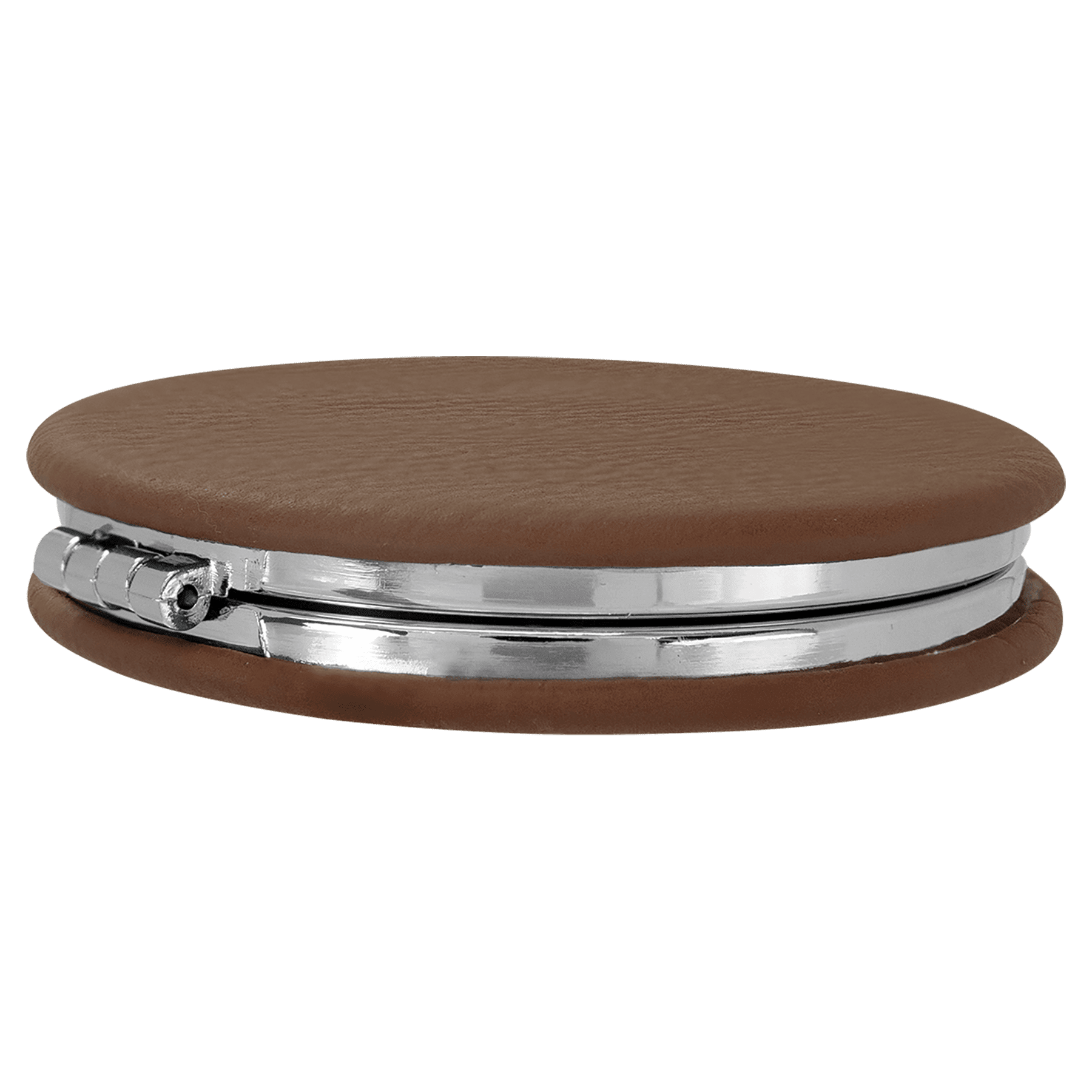 2 1/2" Laserable Leatherette Compact Mirror - JDS