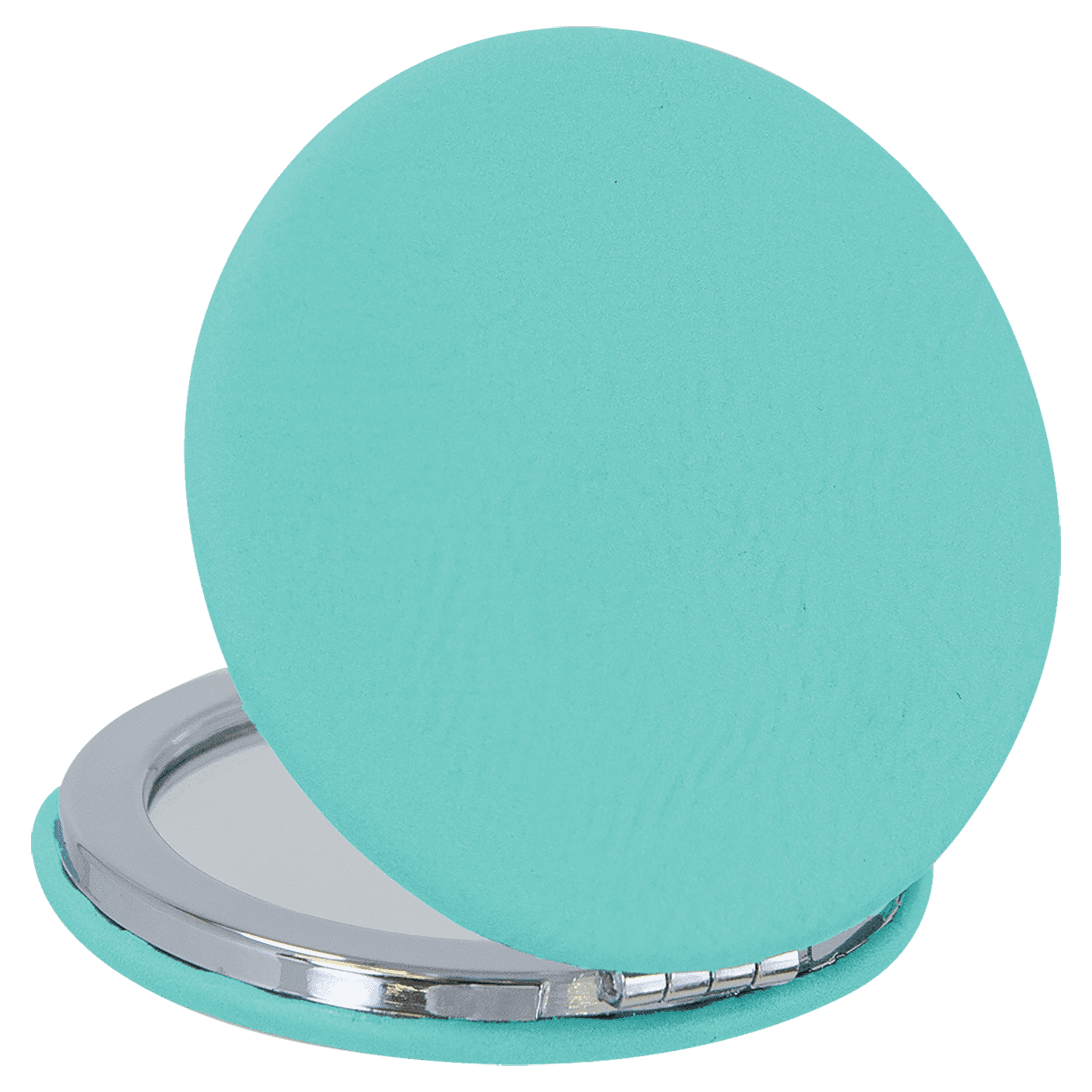 2 1/2" Laserable Leatherette Compact Mirror - JDS