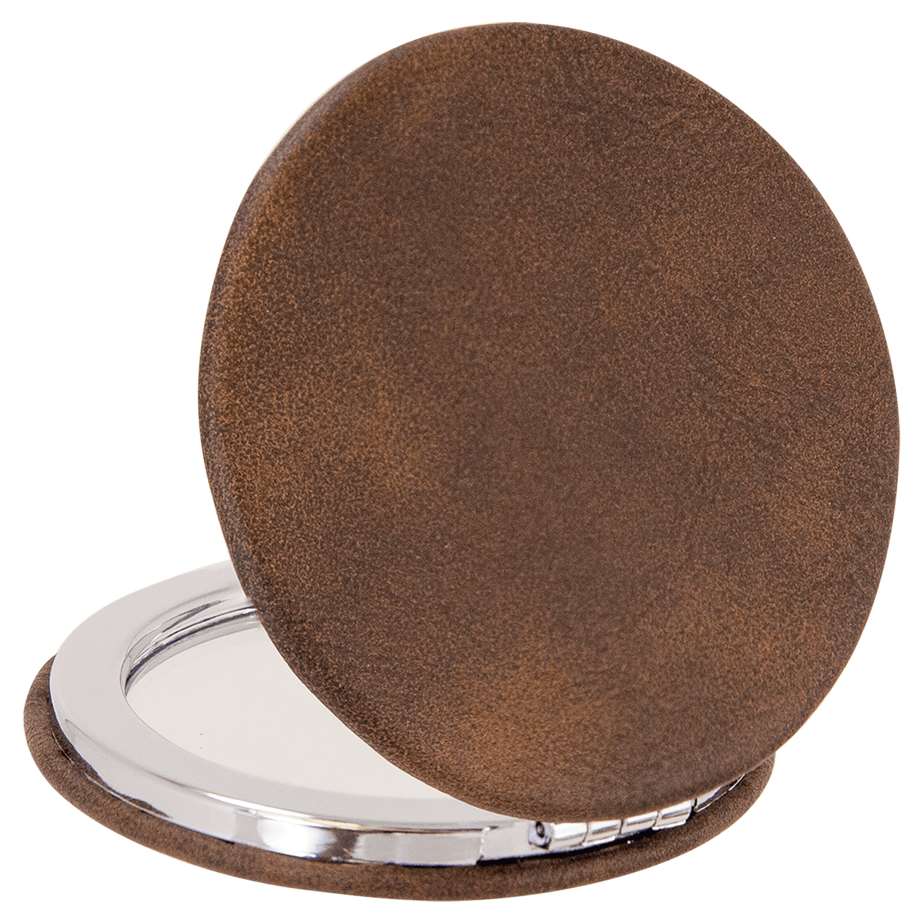 2 1/2" Laserable Leatherette Compact Mirror - JDS