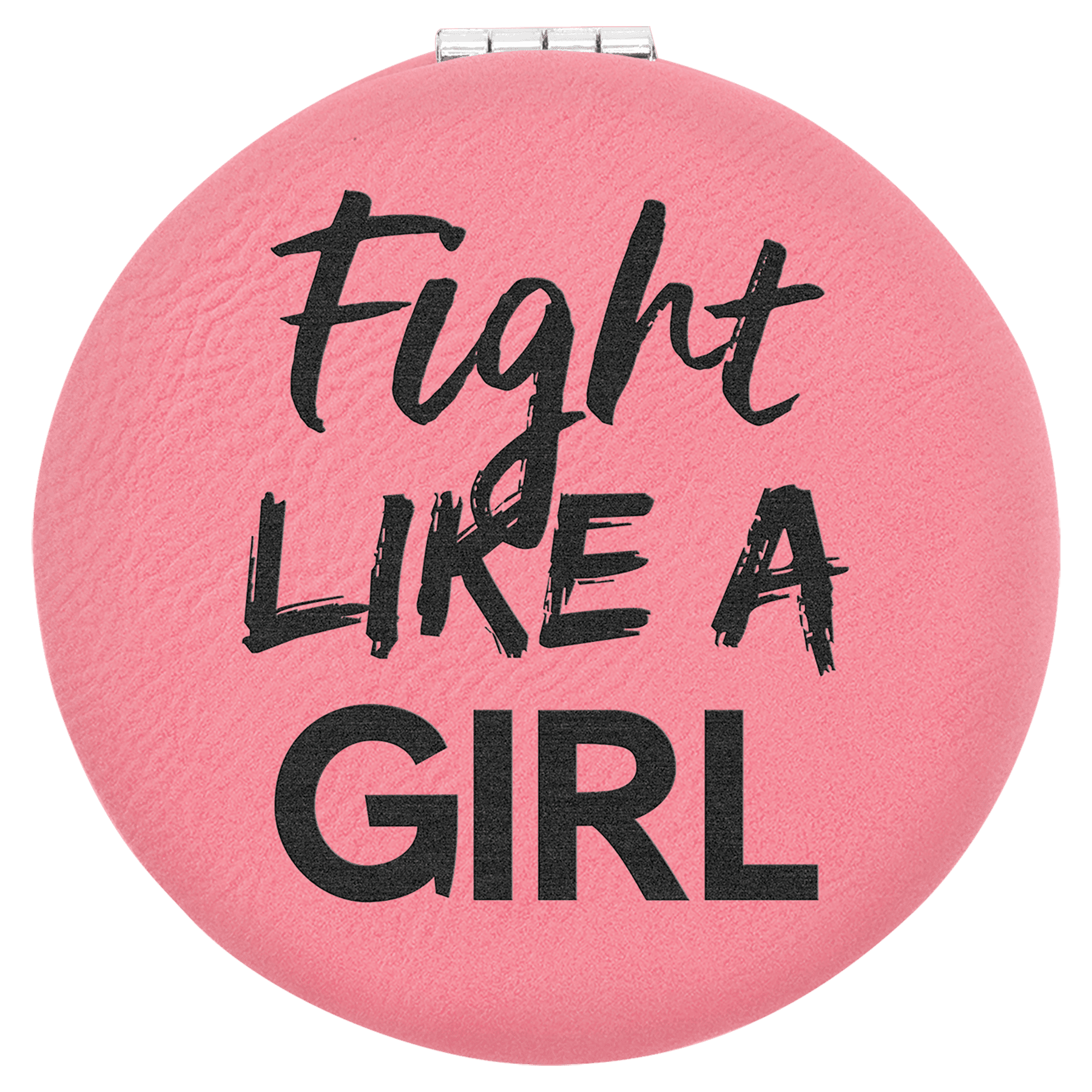 2 1/2" Laserable Leatherette Compact Mirror - JDS