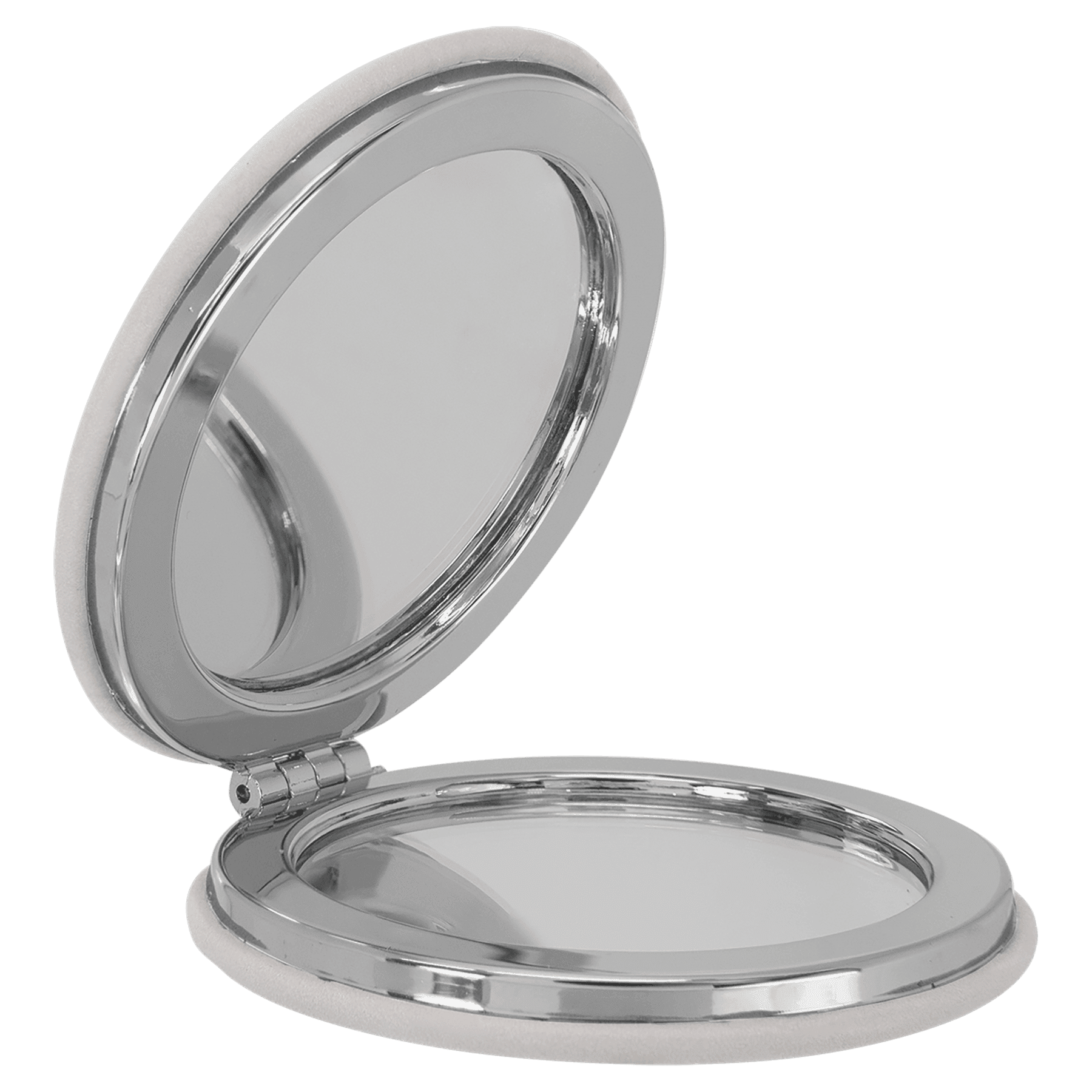 2 1/2" Laserable Leatherette Compact Mirror - JDS
