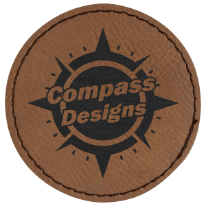 2 1/2" Round Dark Brown Laserable Leatherette Patch with Adhesive - PTH305 - Austin Print Co.
