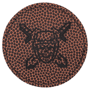 2 1/2" Round Football Laserable Leatherette Patch with Adhesive - PTH315 - Austin Print Co.