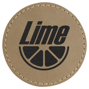 2 1/2" Round Light Brown Laserable Leatherette Patch with Adhesive - PTH301 - Austin Print Co.