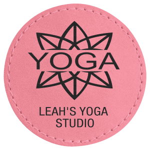 2 1/2" Round Pink Laserable Leatherette Patch with Adhesive - PTH307 - Austin Print Co.