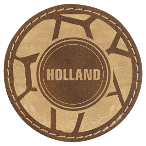 2 1/2" Round Rustic/Gold Laserable Leatherette Patch with Adhesive - PTH310 - Austin Print Co.