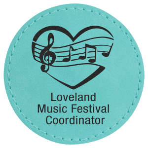 2 1/2" Round Teal Laserable Leatherette Patch with Adhesive - PTH308 - Austin Print Co.