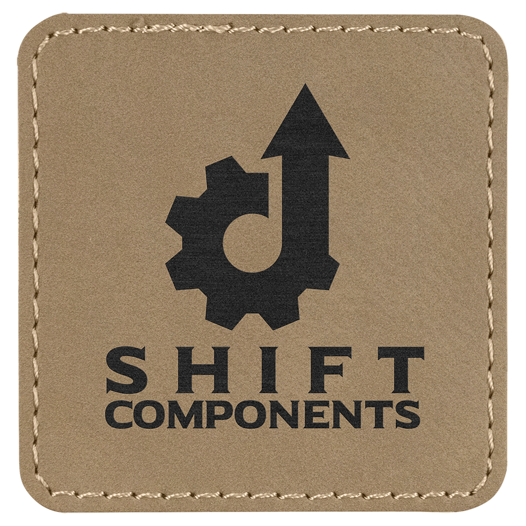 2 1/2" x 2 1/2" Square Laserable Leatherette Patch with Adhesive - JDS