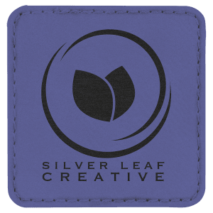 2 1/2" x 2 1/2" Square Purple Laserable Leatherette Patch with Adhesive - PTH714 - Austin Print Co.