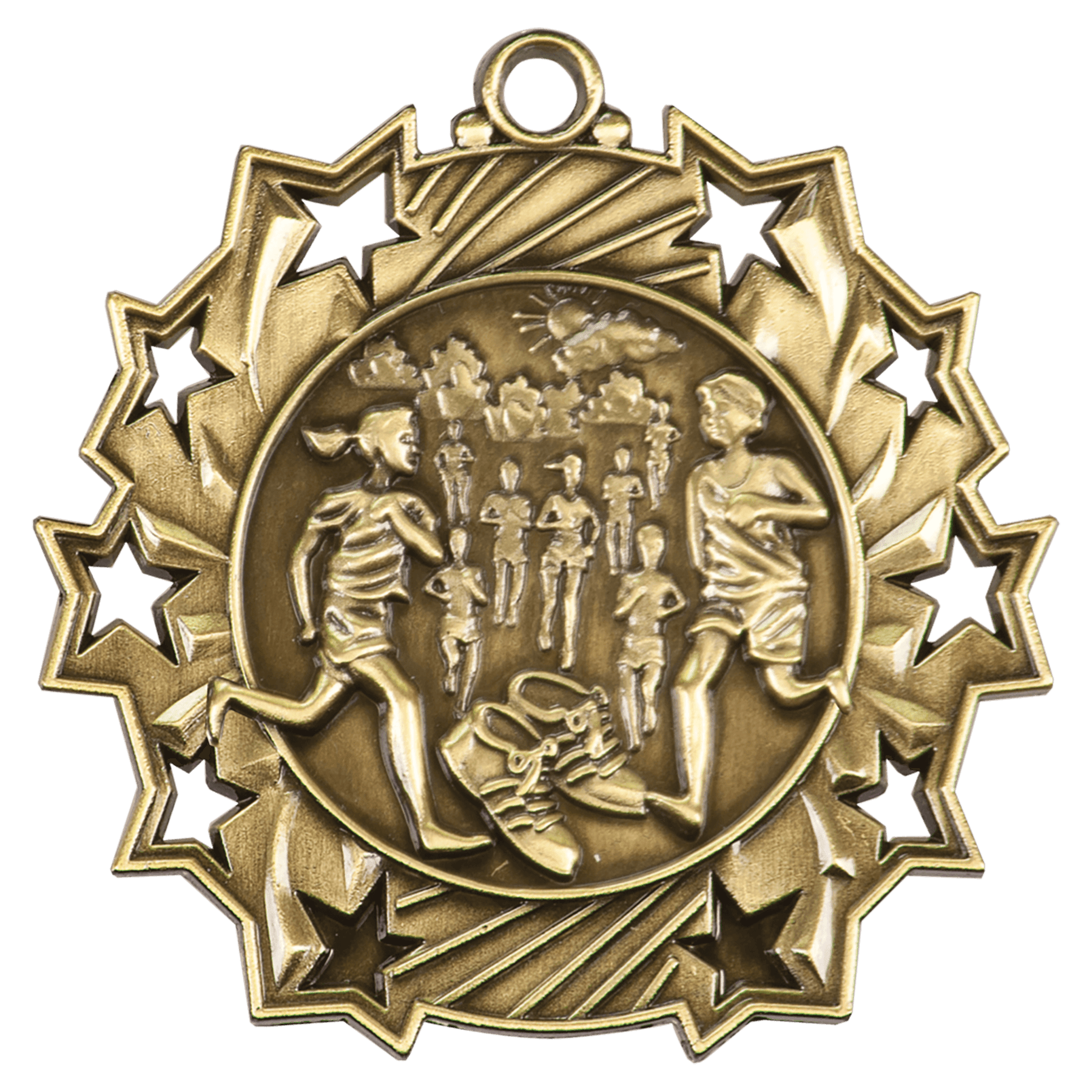 2 1/4" Antique Cross Country Ten Star Medal - JDS