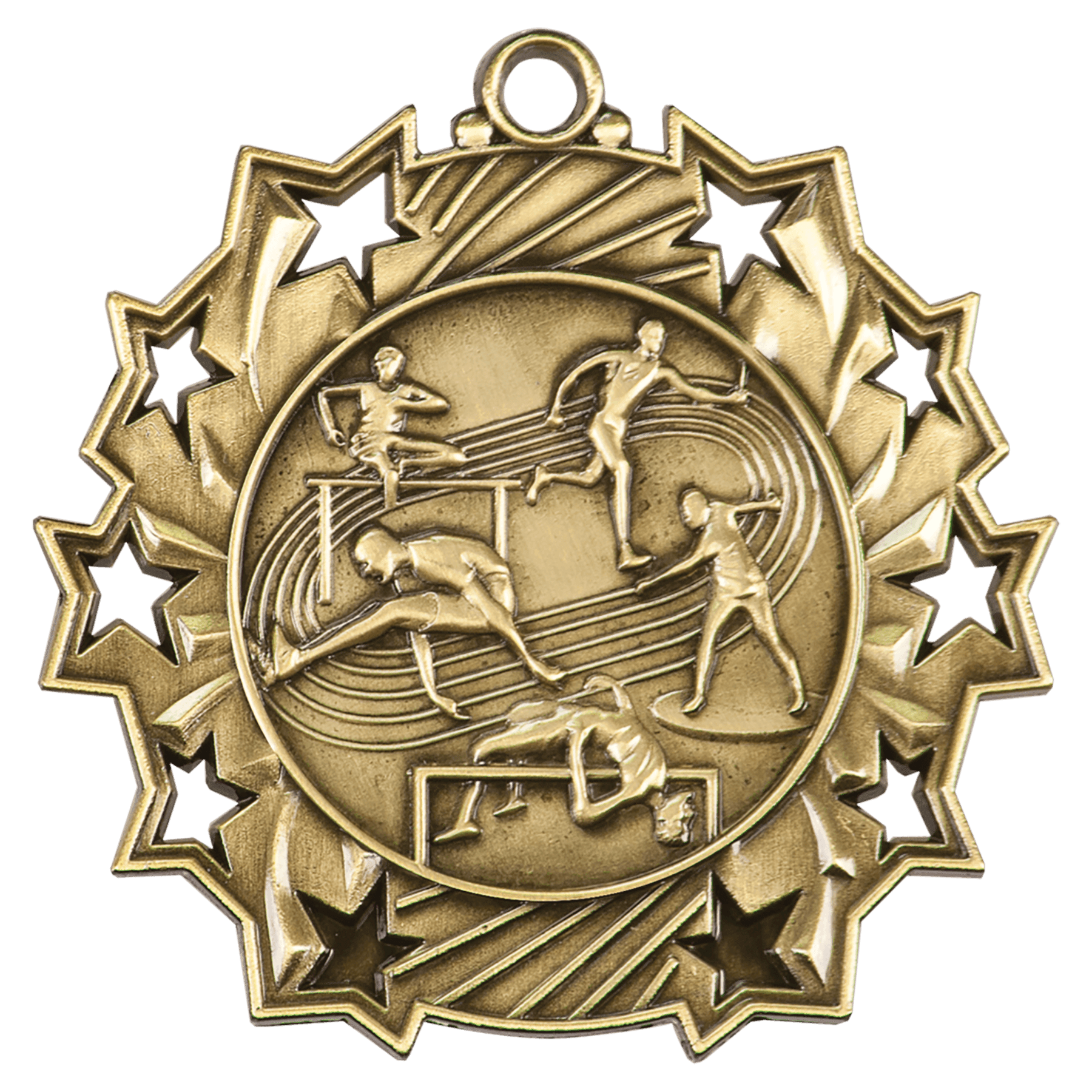 2 1/4" Antique Track & Field Ten Star Medal - JDS