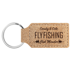 2 3/4" x 1 1/4" Cork Rectangle Keychain - GFT778 - Austin Print Co.