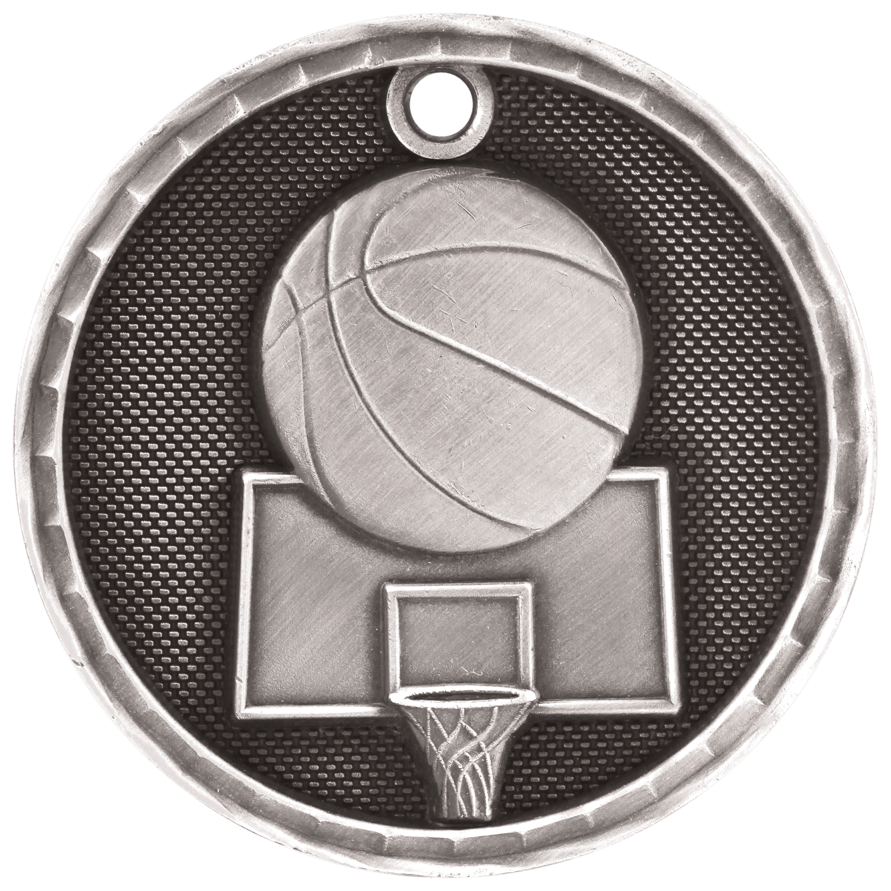 2" Antique 3D Basketball Medal - JDS