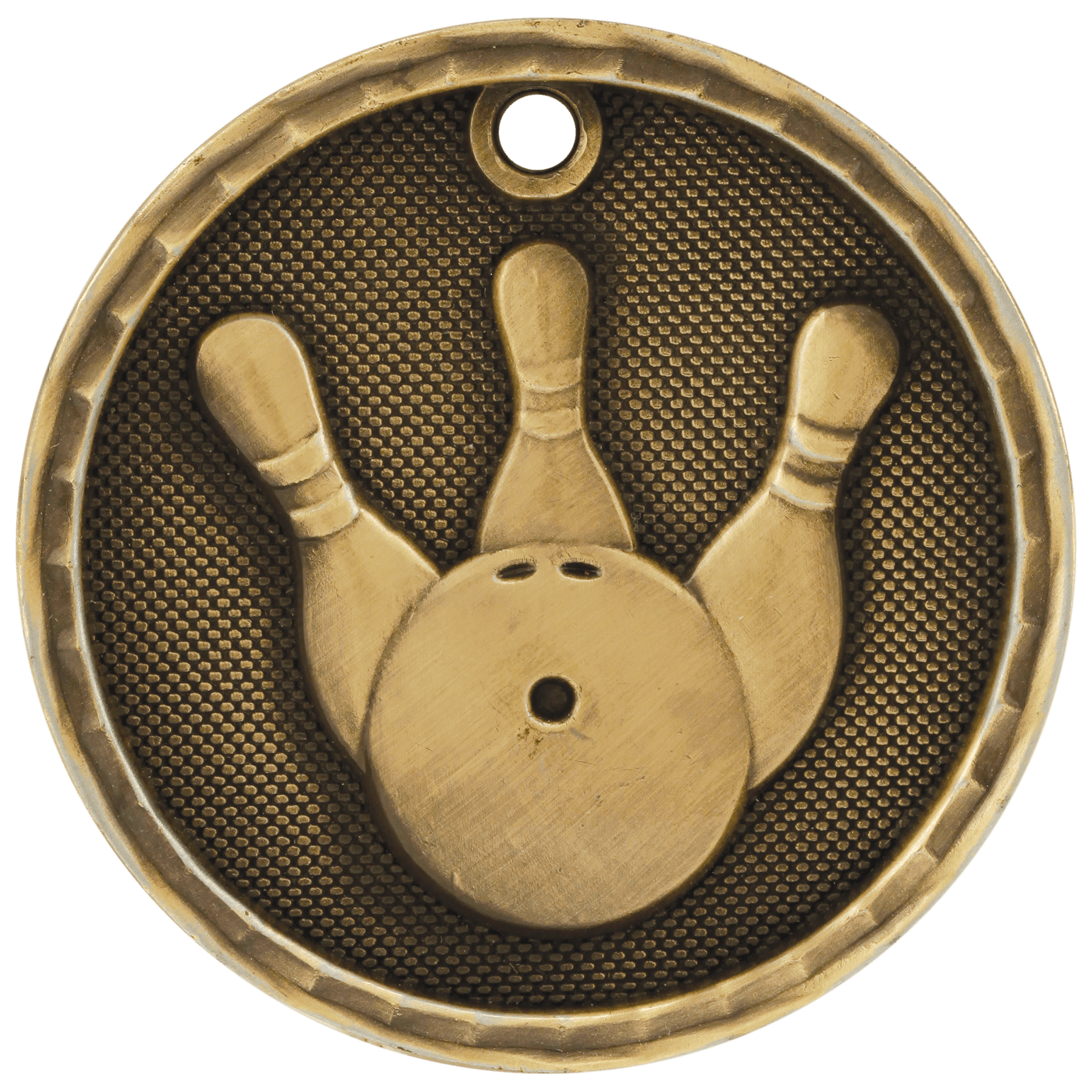2" Antique 3D Bowling Medal - JDS
