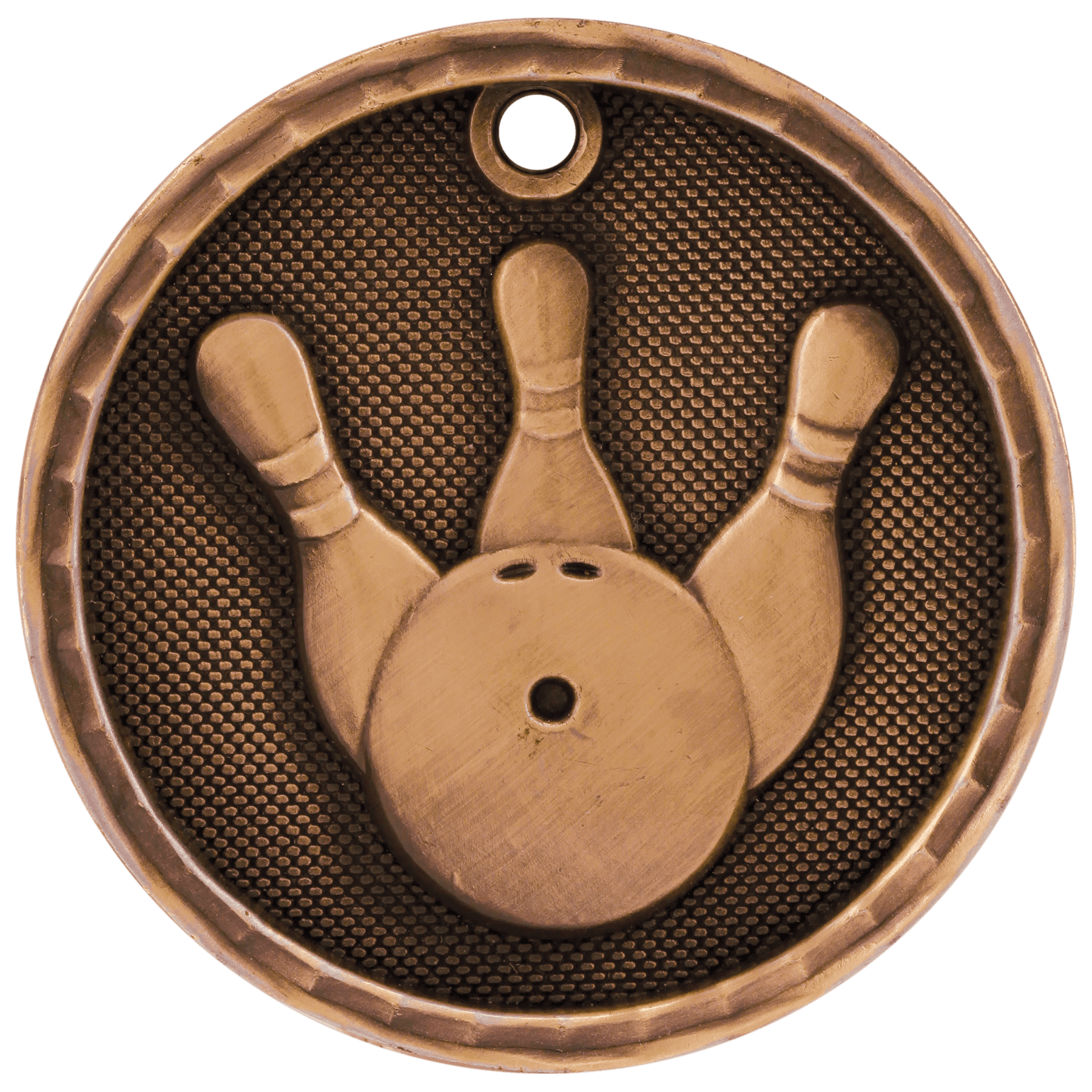 2" Antique 3D Bowling Medal - JDS