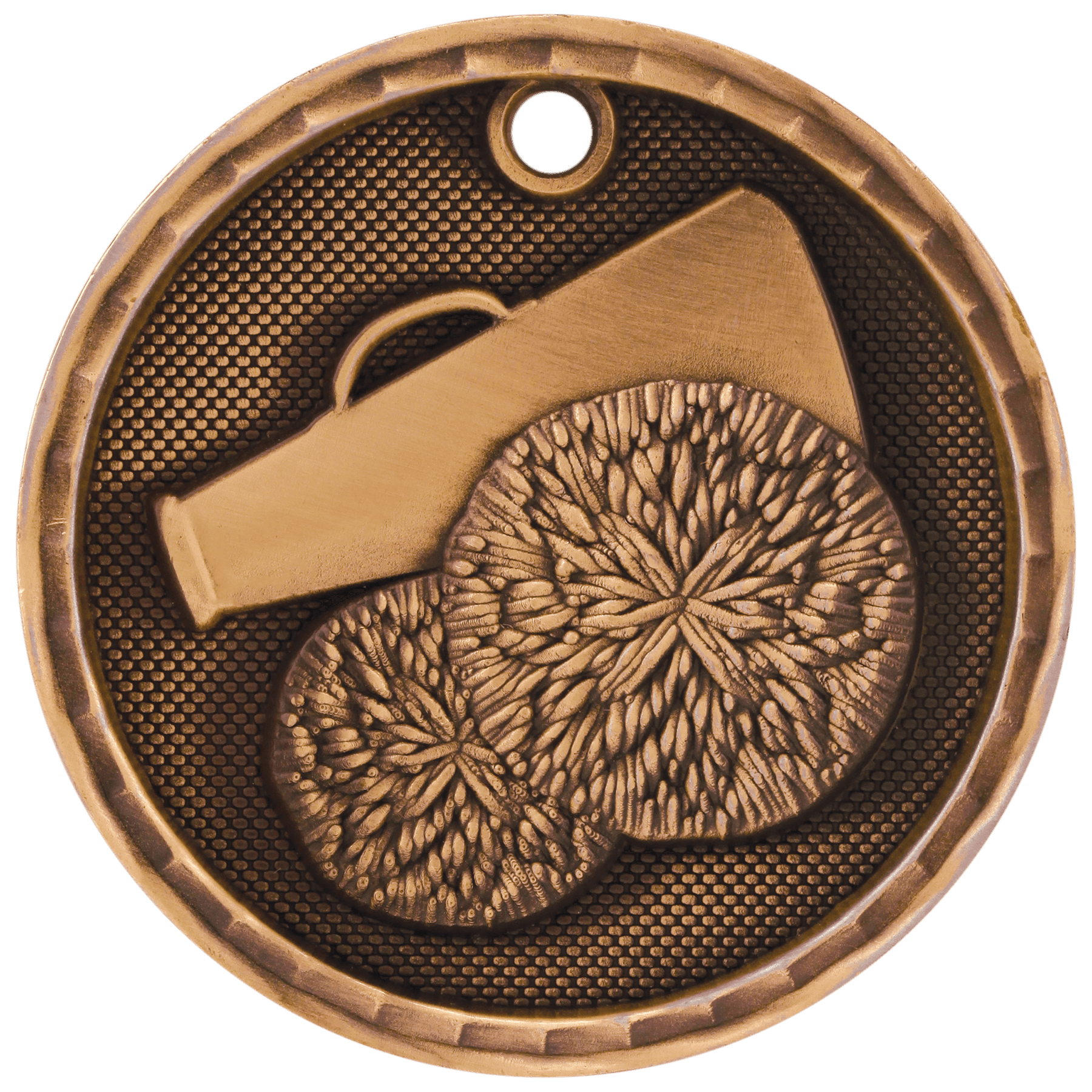 2" Antique 3D Cheer Medal - JDS