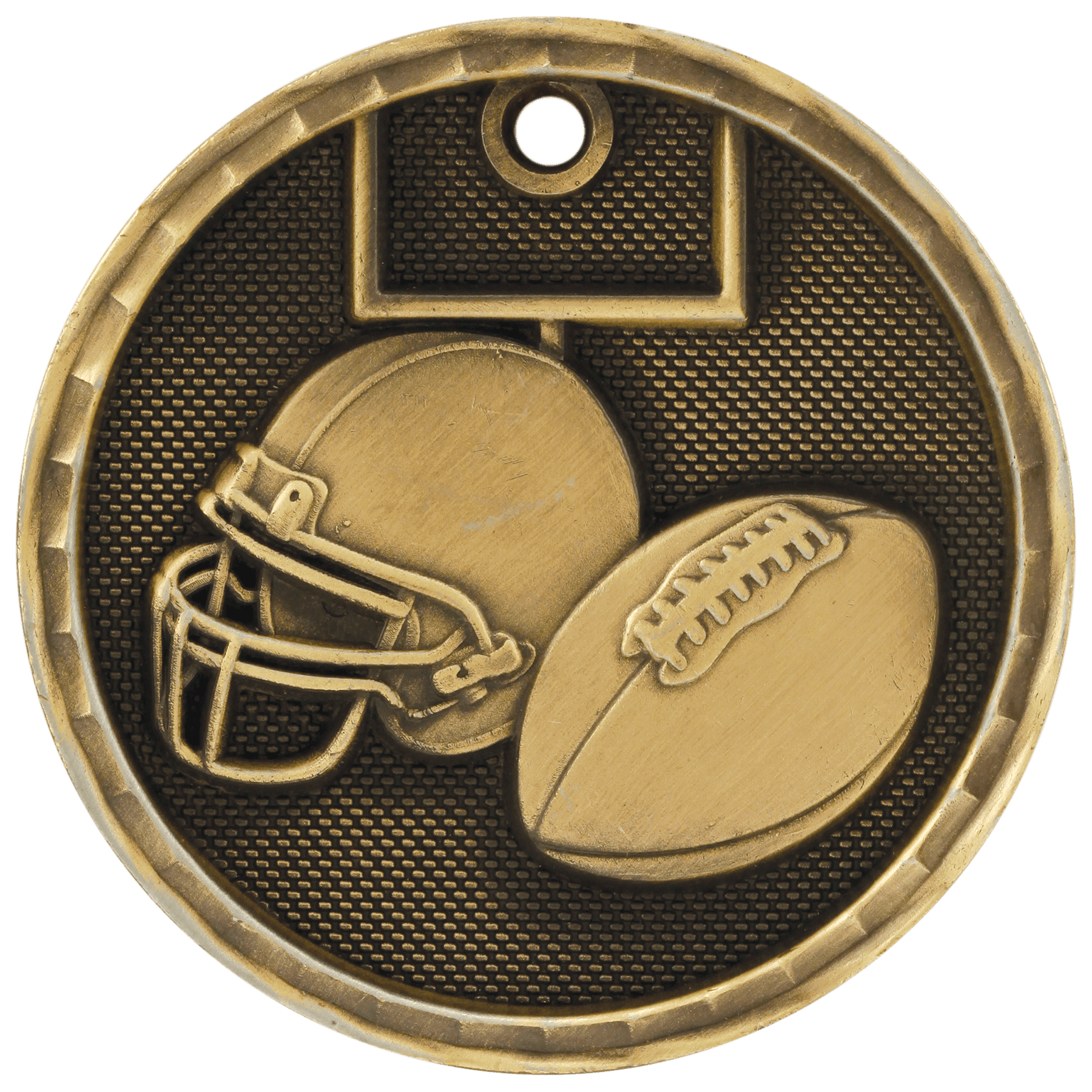 2" Antique 3D Football Medal - JDS