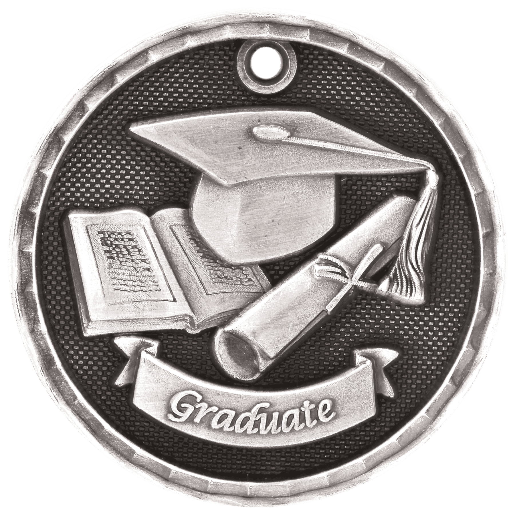 2" Antique 3D Graduate Medal - JDS