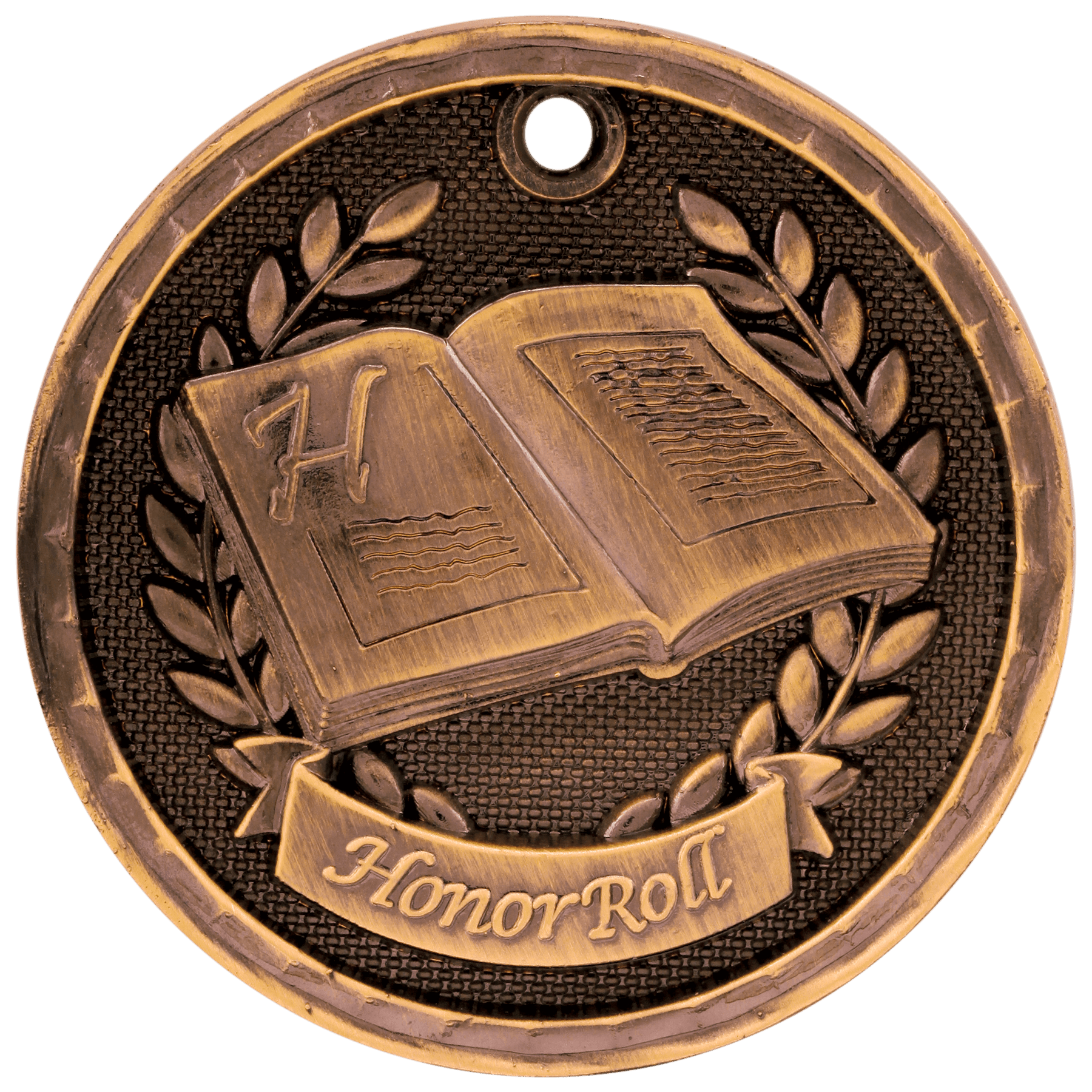 2" Antique 3D Honor Roll Medal - JDS