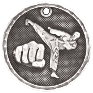 2" Antique 3D Martial Arts Medal - JDS