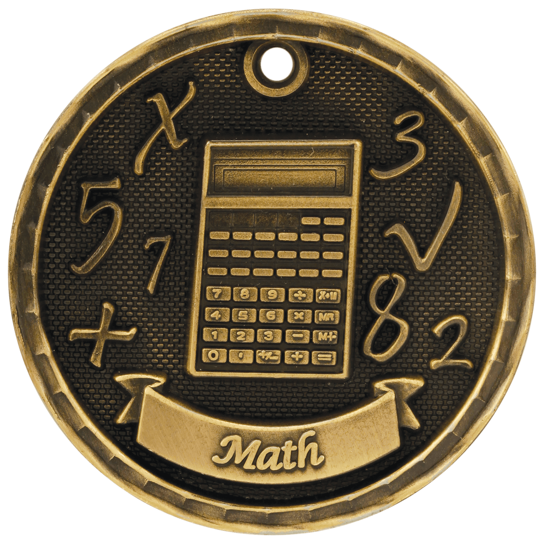 2" Antique 3D Math Medal - JDS