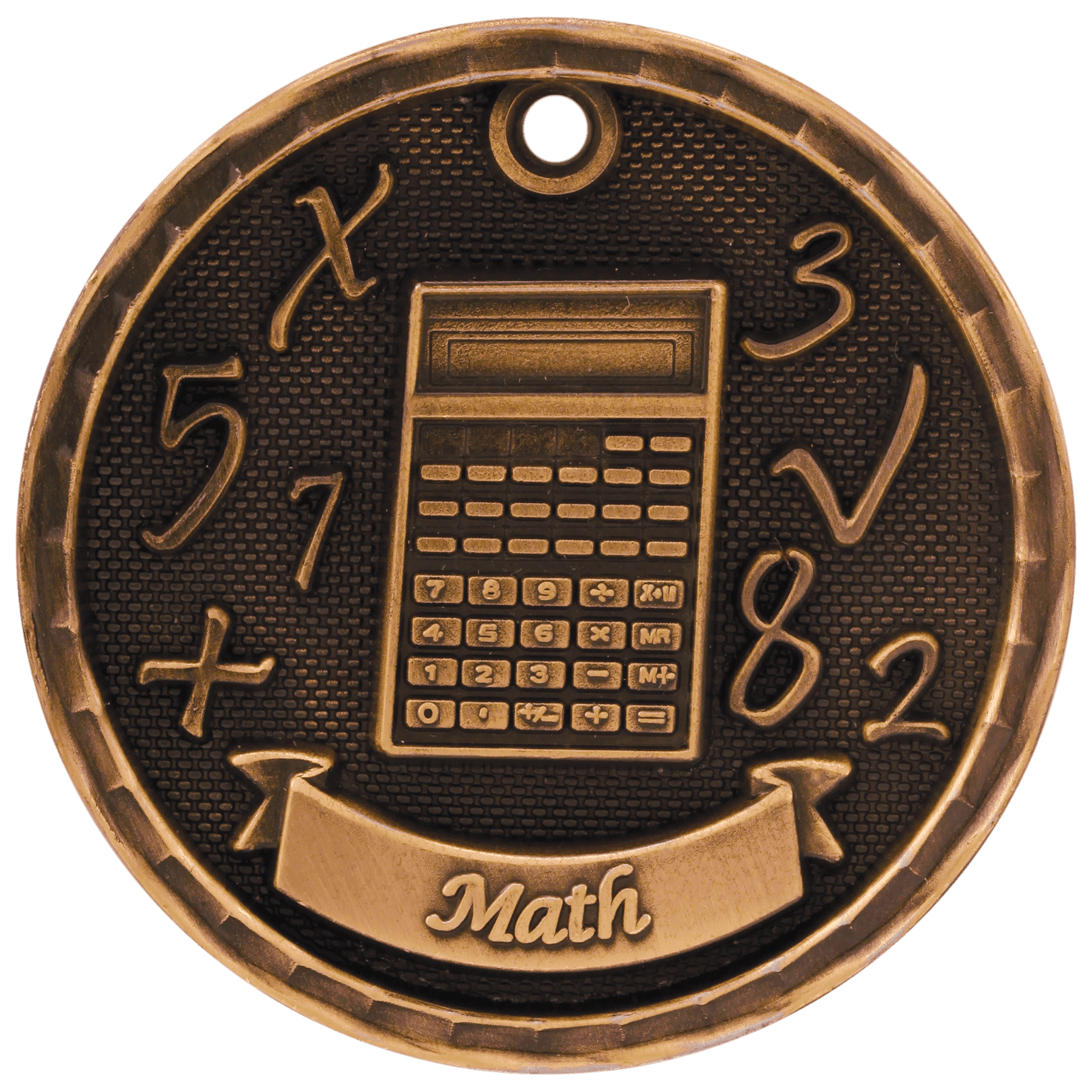 2" Antique 3D Math Medal - JDS
