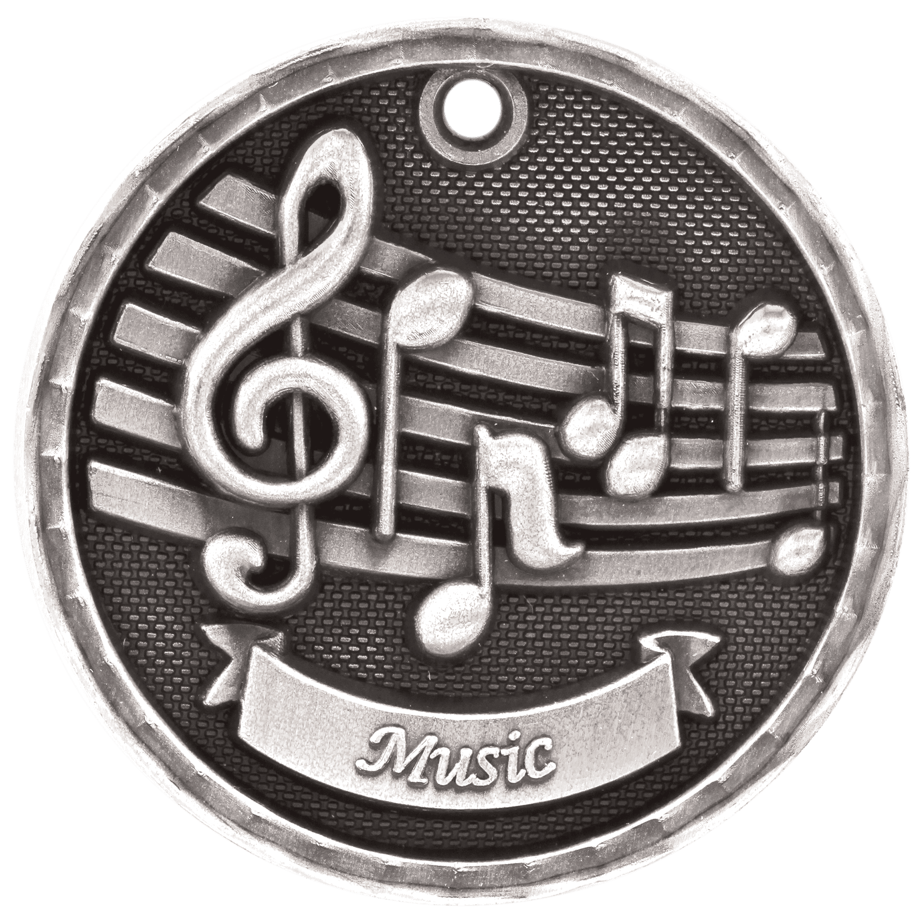 2" Antique 3D Music Medal - JDS