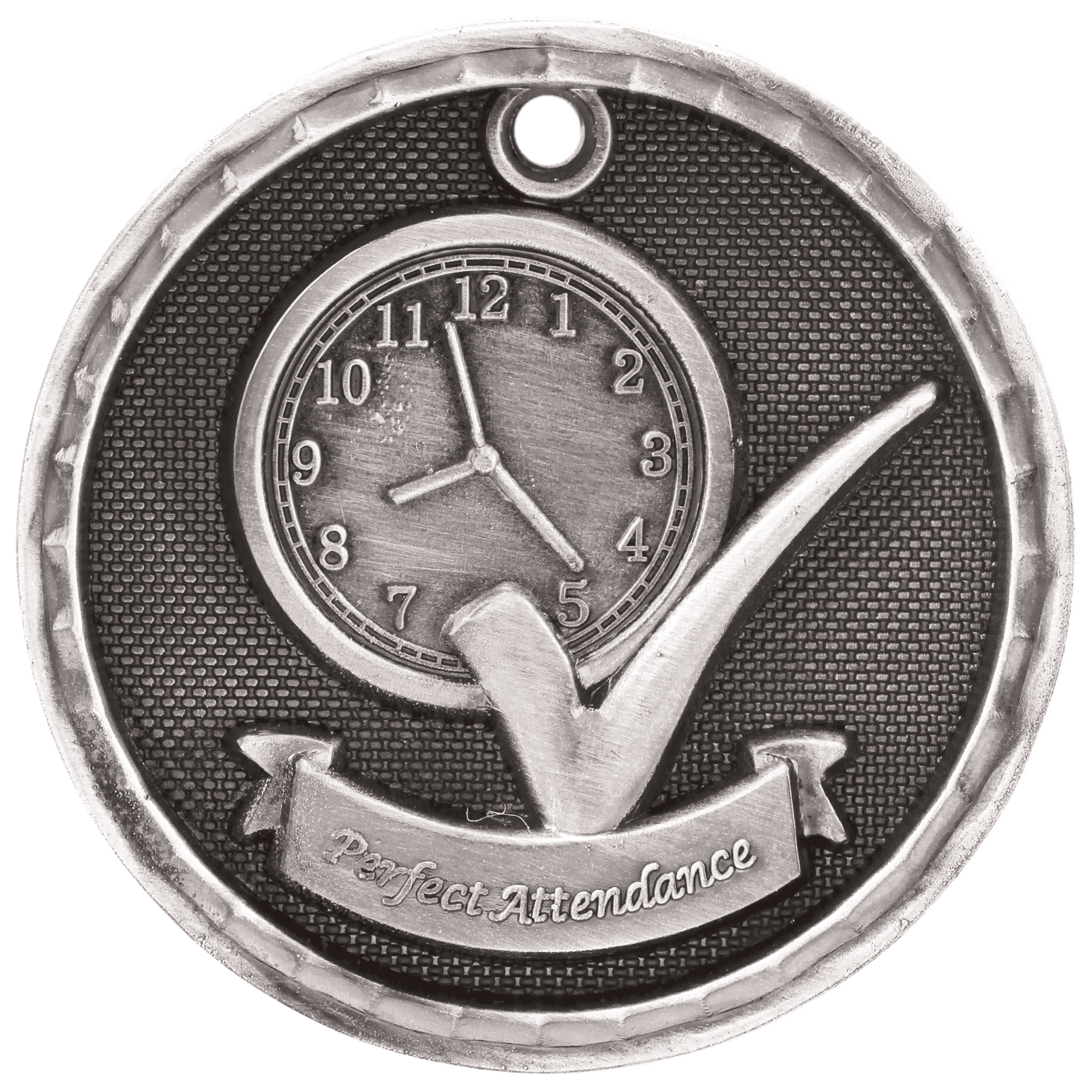 2" Antique 3D Perfect Attendance Medal - JDS