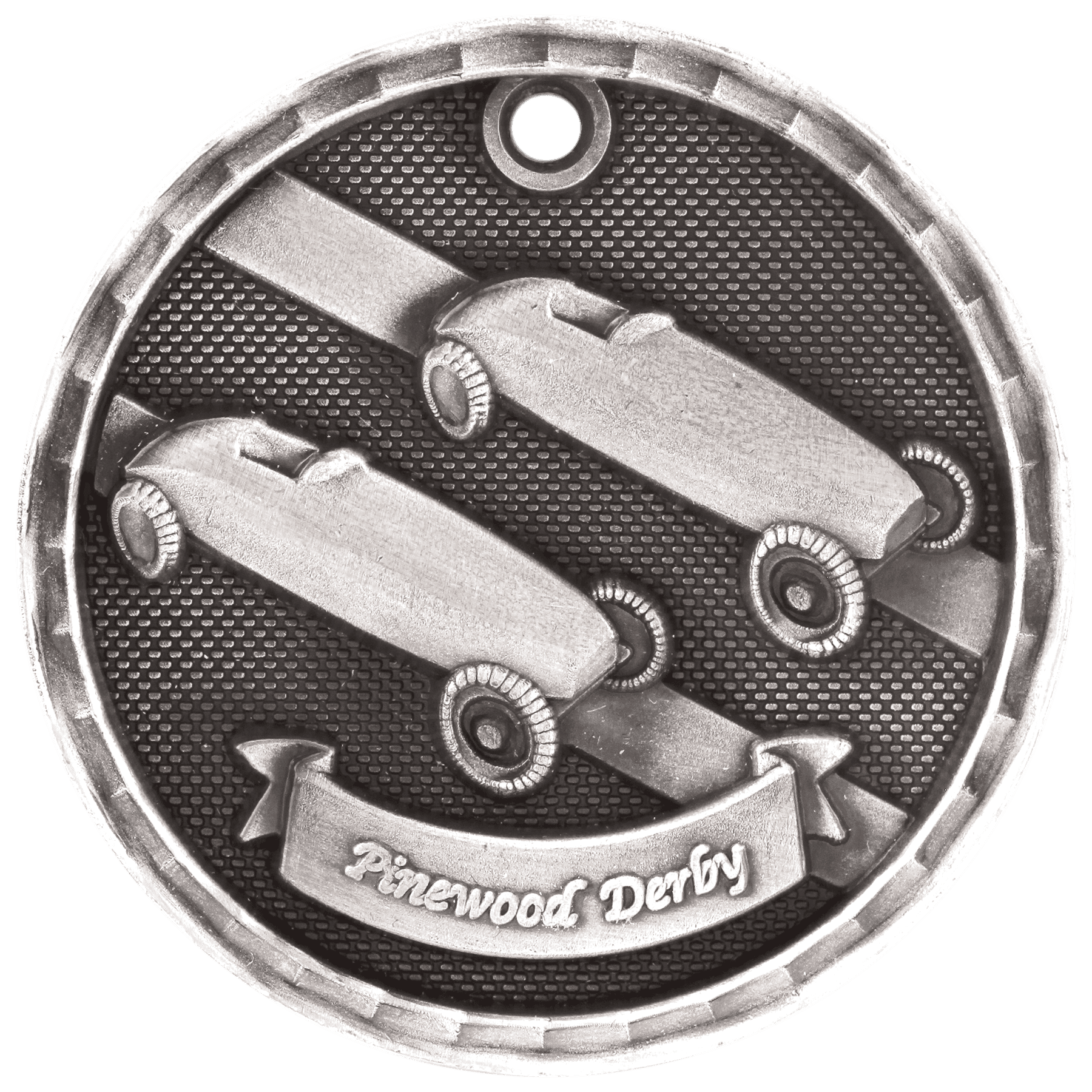 2" Antique 3D Pinewood Derby Medal - JDS