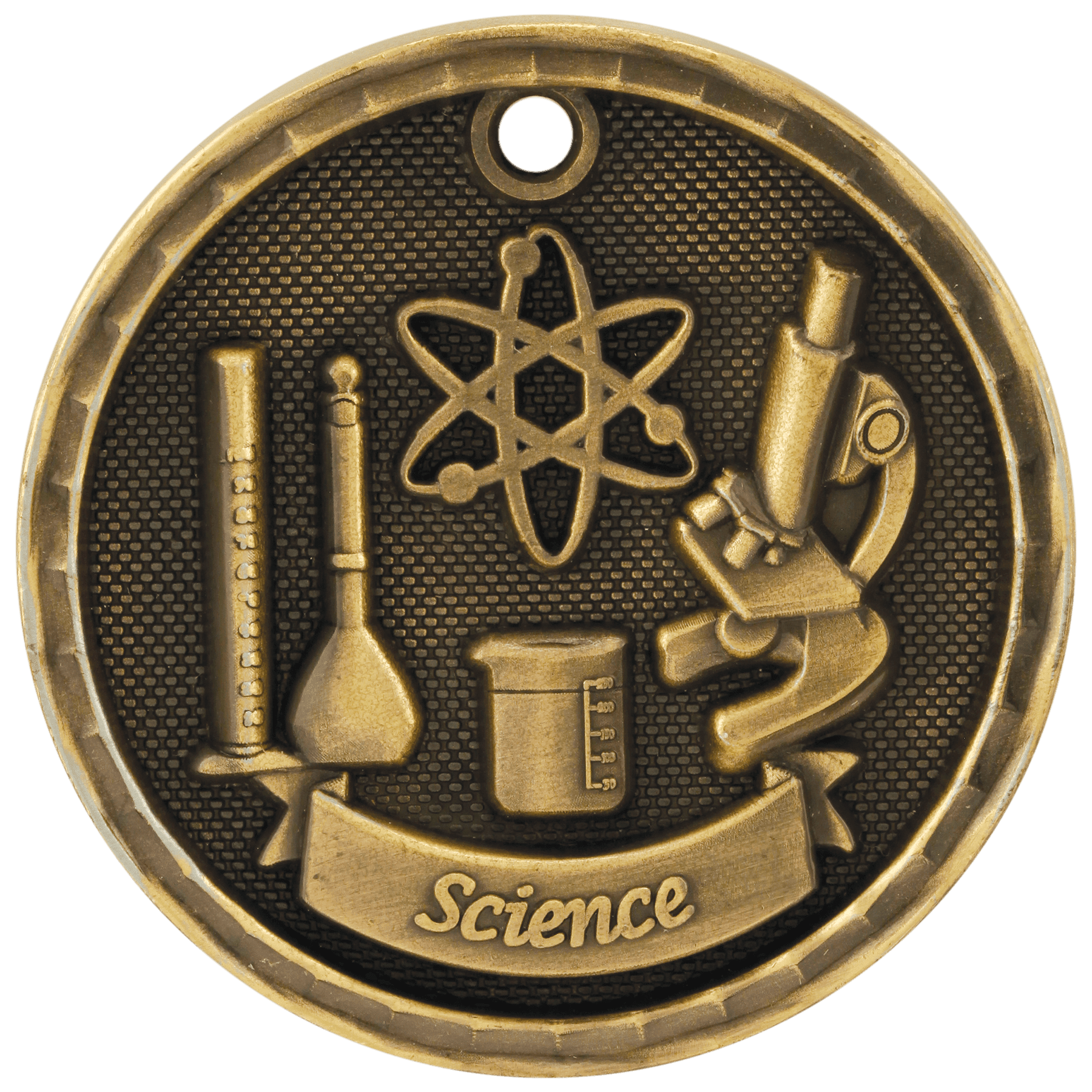 2" Antique 3D Science Medal - JDS