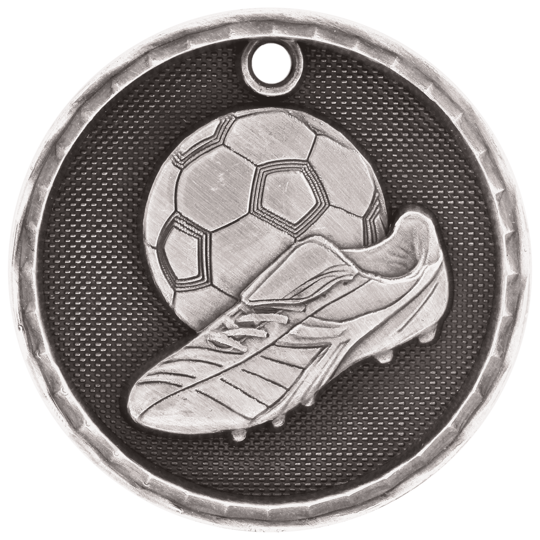 2" Antique 3D Soccer Medal - JDS
