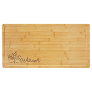 23 3/4" x 12" Bamboo Cutting Board with Drip Ring - GFT445 - Austin Print Co.