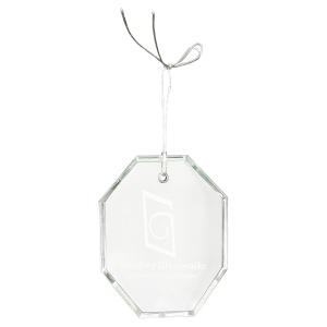 3 1/2" Crystal Octagon Ornament - CRY3619 - Austin Print Co.