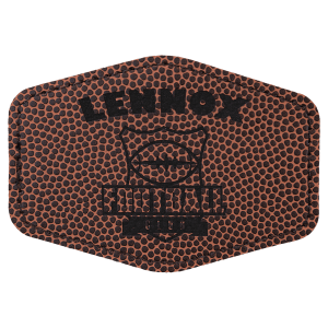 3 1/2" x 2 1/2" Hex Football Laserable Leatherette Patch with Adhesive - PTH245 - Austin Print Co.
