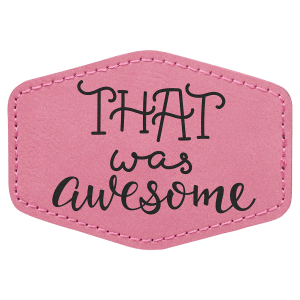 3 1/2" x 2 1/2" Hex Pink Laserable Leatherette Patch with Adhesive - PTH237 - Austin Print Co.