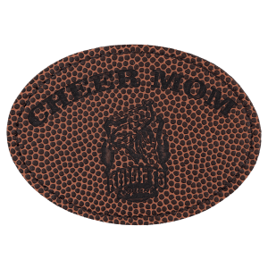 3 1/2" x 2 1/2" Oval Football Laserable Leatherette Patch with Adhesive - PTH615 - Austin Print Co.