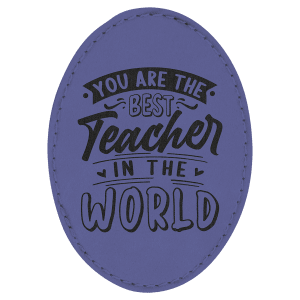 3 1/2" x 2 1/2" Oval Purple Laserable Leatherette Patch with Kota Pro Adhesive - PTH664 - Austin Print Co.