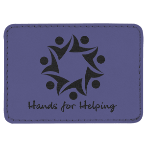 3 1/2" x 2 1/2" Rectangle Purple Laserable Leatherette Patch with Adhesive - PTH214 - Austin Print Co.