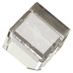 3 1/2" x 3 1/2" Crystal Cube - CRY048XXL - Austin Print Co.