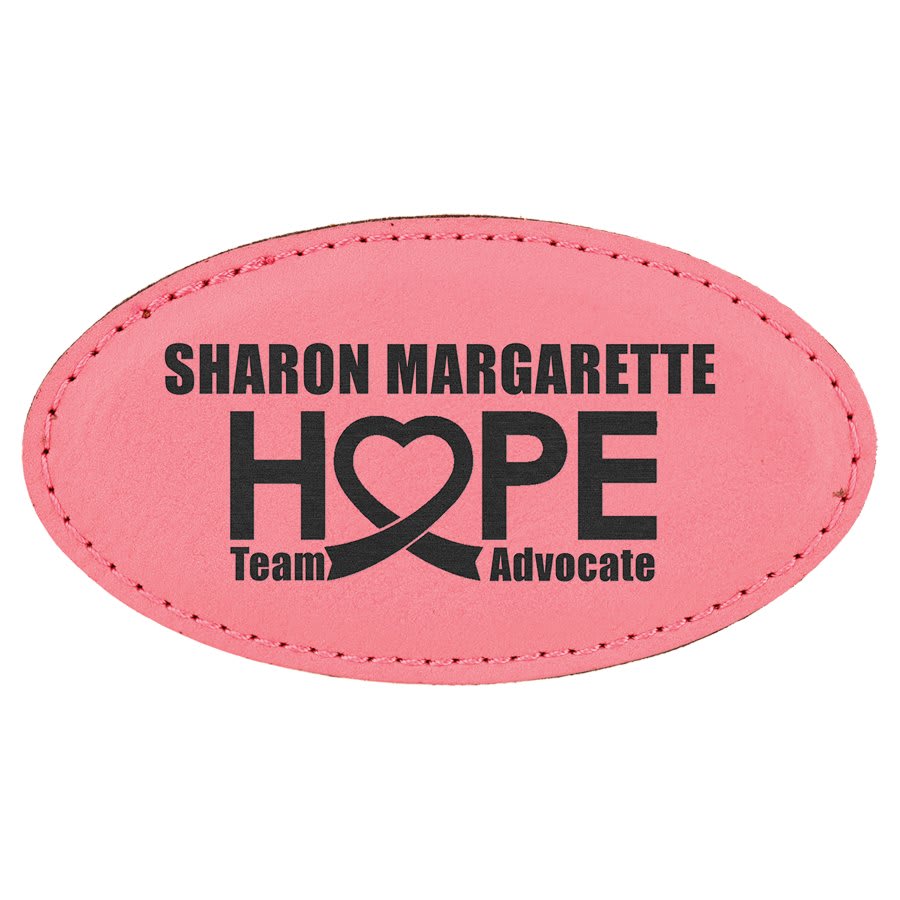 3 1/4" x 1 3/4" Laserable Leatherette Oval Badge Blank with Magnet - JDS