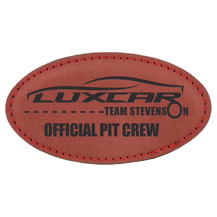 3 1/4" x 1 3/4" Laserable Leatherette Oval Badge Blank with Magnet - JDS