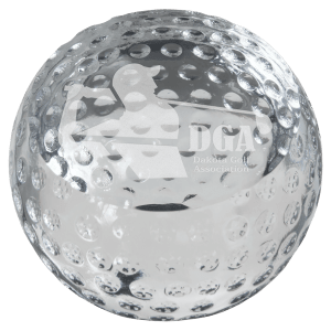 3 1/8" Crystal Golf Ball Paperweight - CRY7107M - Austin Print Co.