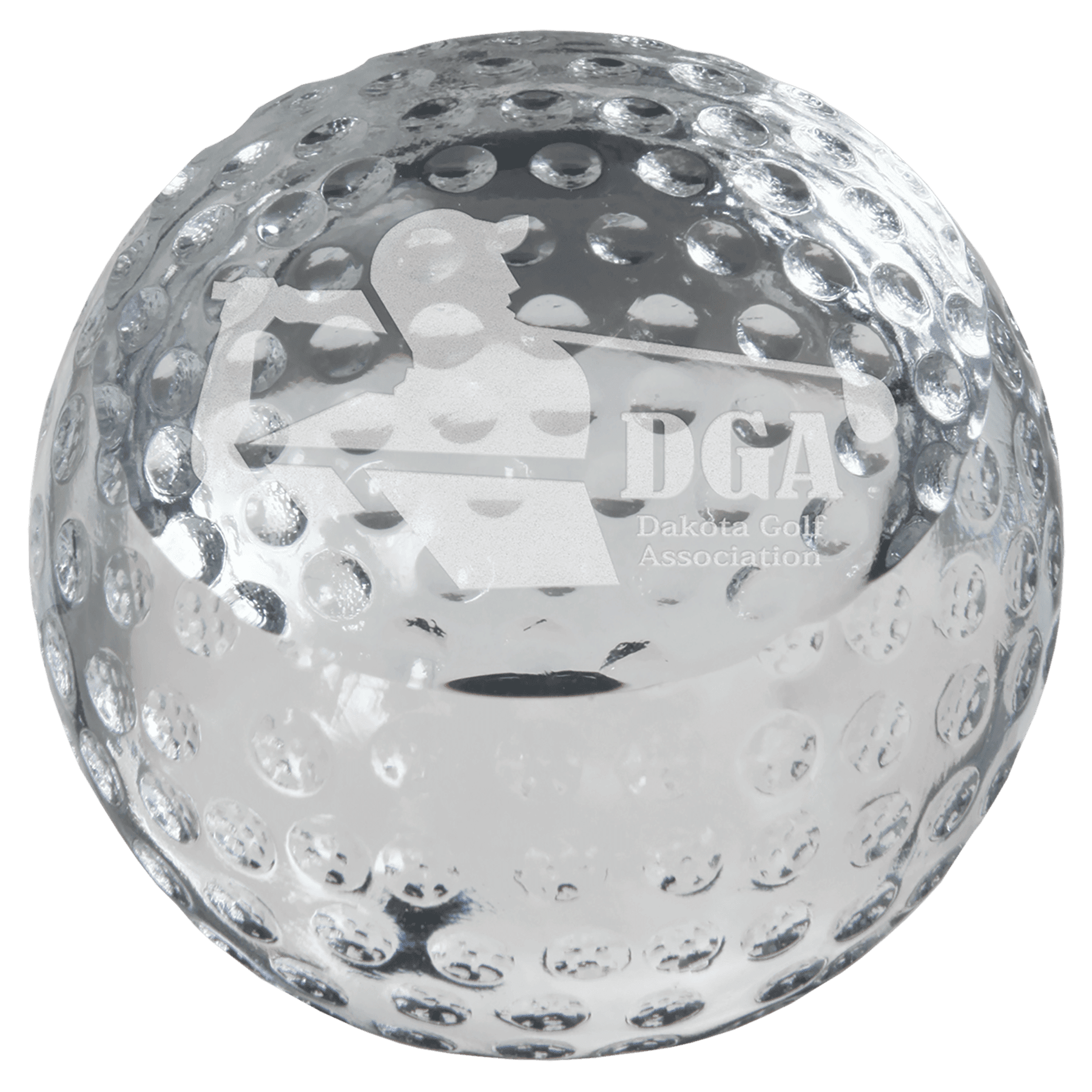3 1/8" Crystal Golf Ball Paperweight - JDS