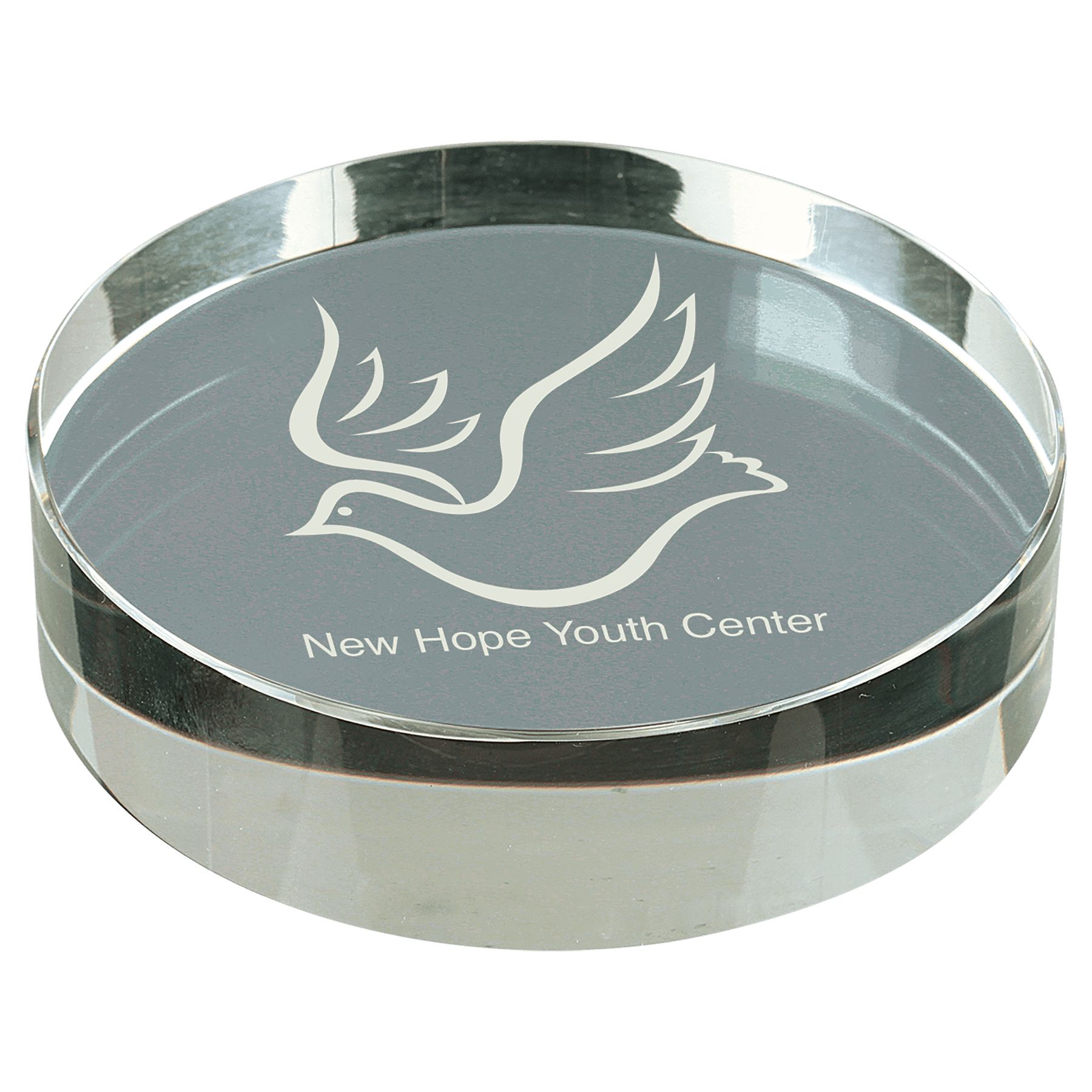 3 1/8" Crystal Round Paperweight - JDS