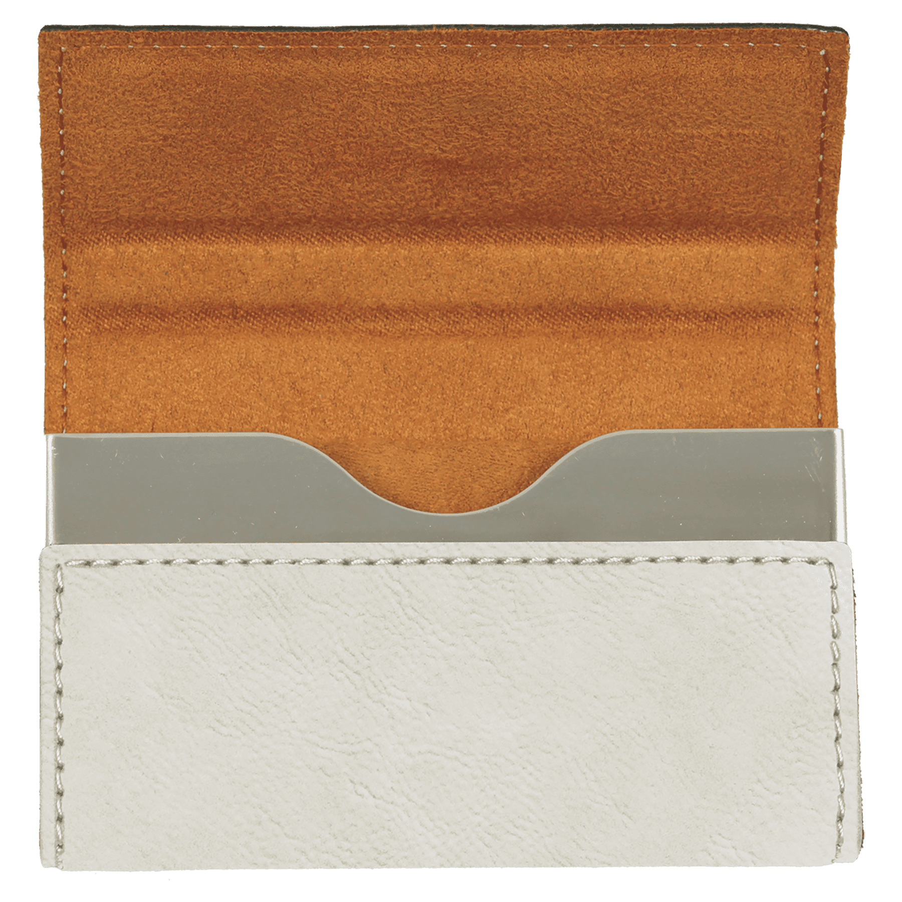 3 3/4" x 2 3/4" Laserable Leatherette Hard Business Card Holder - JDS